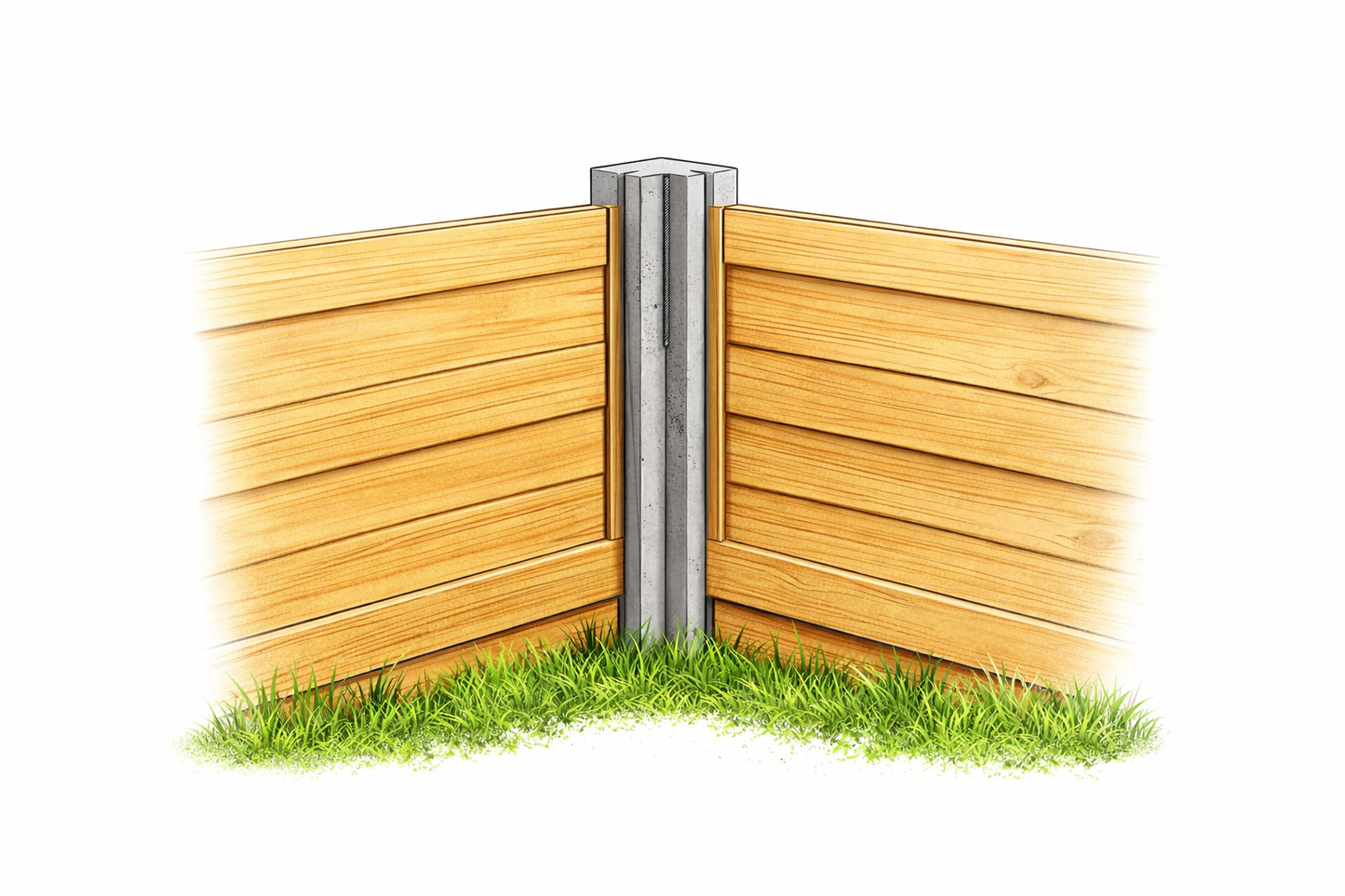 6FT Concrete Corner Fence Post (1.8M)