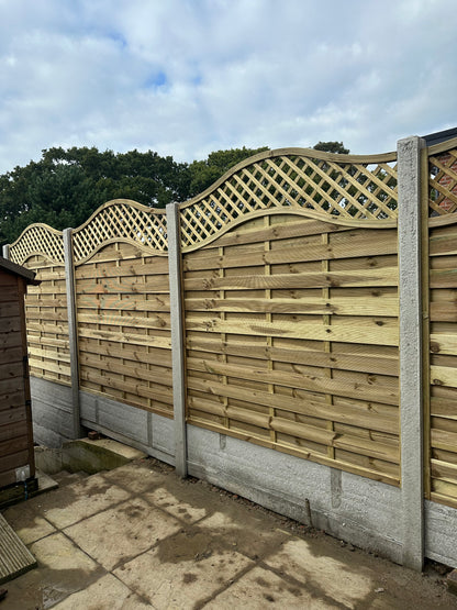 6ft x 6ft Omega Lattice Fence Panel | Pressure Treated