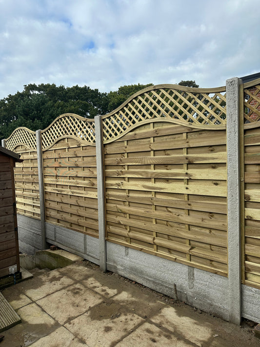 6ft x 6ft Omega Lattice Fence Panel | Pressure Treated