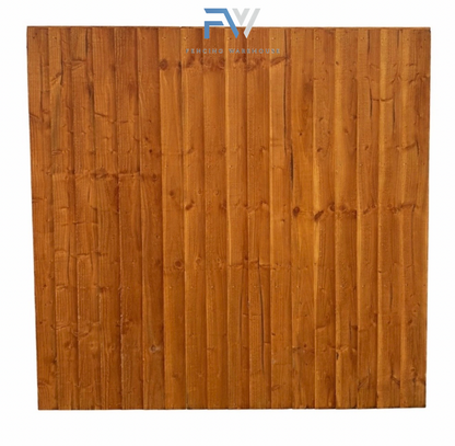 6FT x 5FT Ultra Heavy Duty Closeboard Fence Panel | Pressure Treated Brown