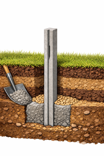 10FT Concrete Intermediate Fence Post (3.0M)
