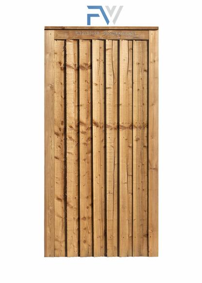 Fully Framed Brown 1.75M X 0.9M Feather Edge Garden Gate